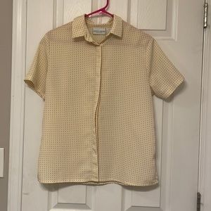 Jaclyn Smith Yellow Polka Dot Button Down